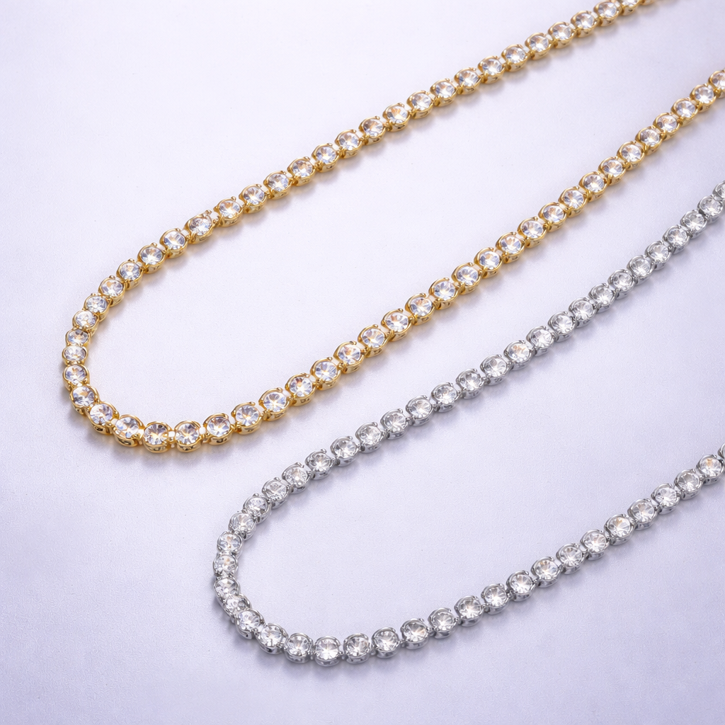 Round Cubic Zirconia Tennis