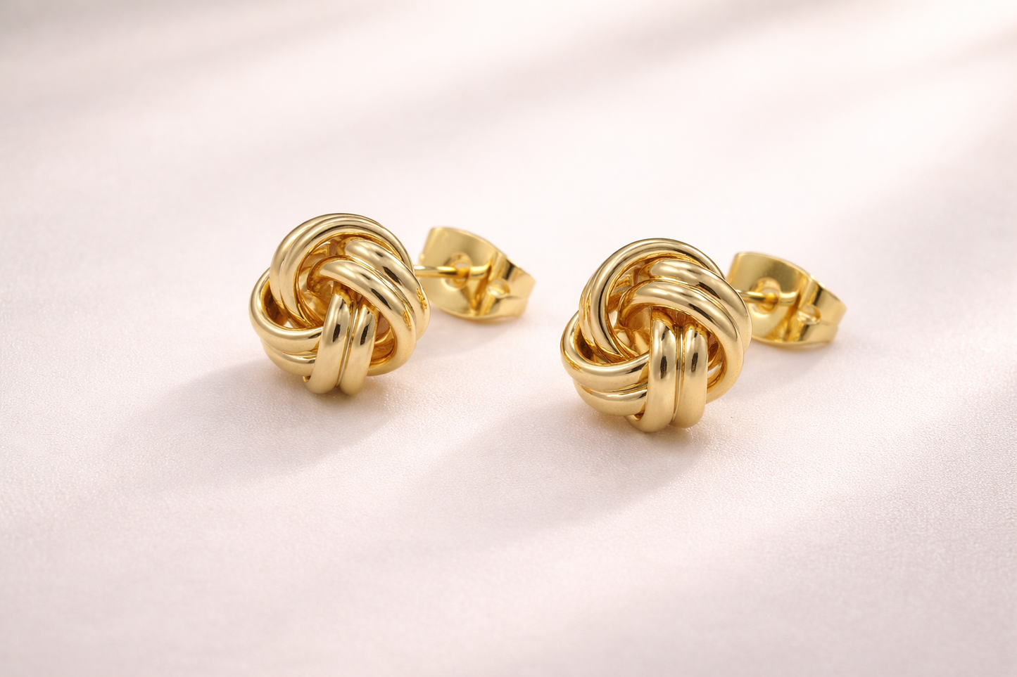 24K Gold Filled Mini 10mm Geometrick Knot Stud Earrings