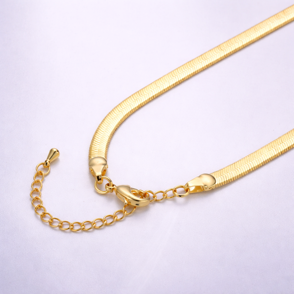 Vermeil Herringbone Chain Gold