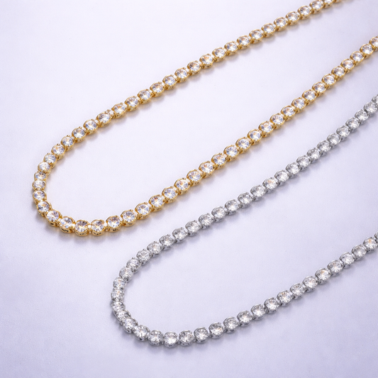 Round Cubic Zirconia Tennis