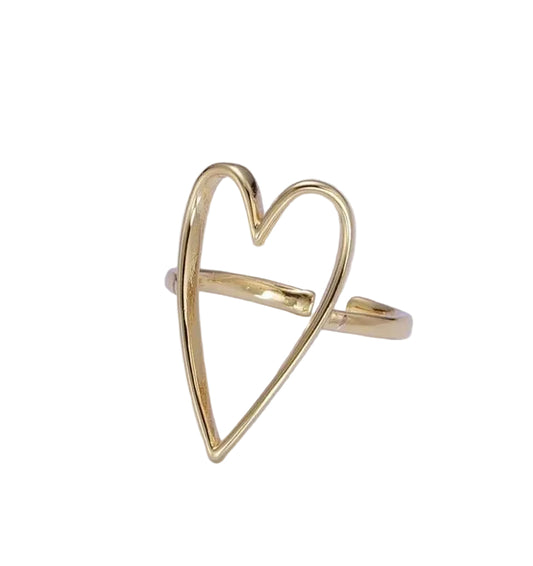 Anillo minimalista de corazón de oro