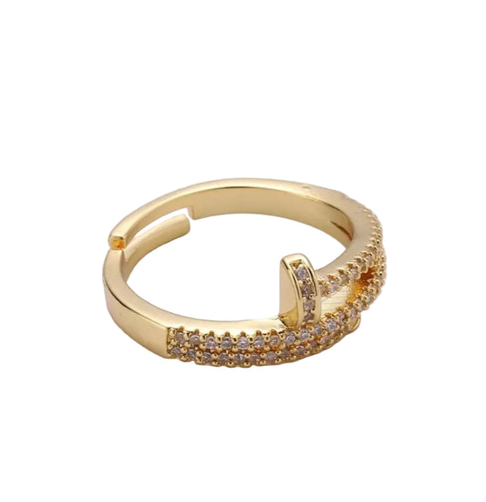 Anillo espiral delicado de oro, anillo minimalista moderno ajustable
