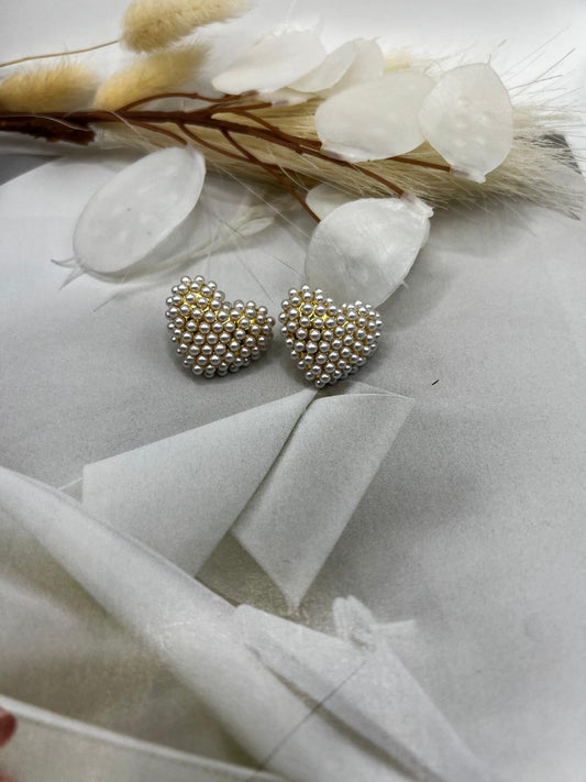 Heart Pearl Earrings